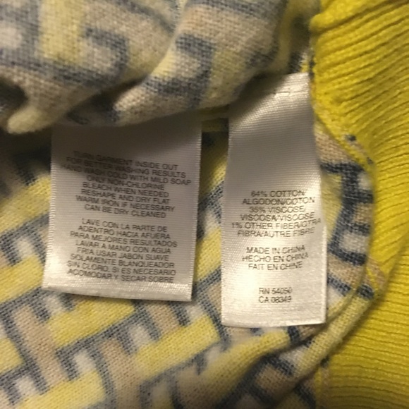 Jones New York S yellow black tan cardigan - Picture 4 of 8